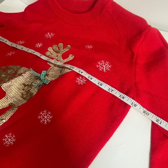 Ugly Christmas Sweater – Red Sequin Reindeer - Picture 5 of 6